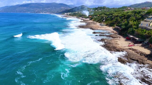The coast at the city of Palinuro, in the province of Salerno, Campania, Italy.