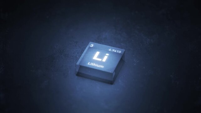 Chemical Element Lithium Li. Periodic Table Animation.