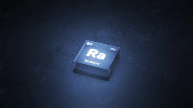 Chemical Element Radium Ra. Periodic Table Animation.
