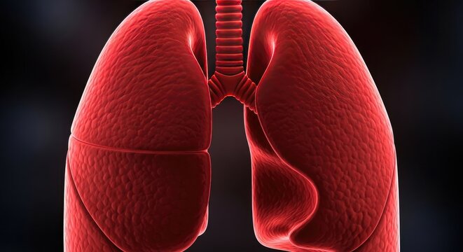 Human Lungs - A Detailed Anatomical Illustration.