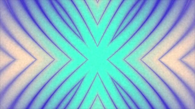 Abstract background with symmetrical blue and turquoise geometric lines and patterns.