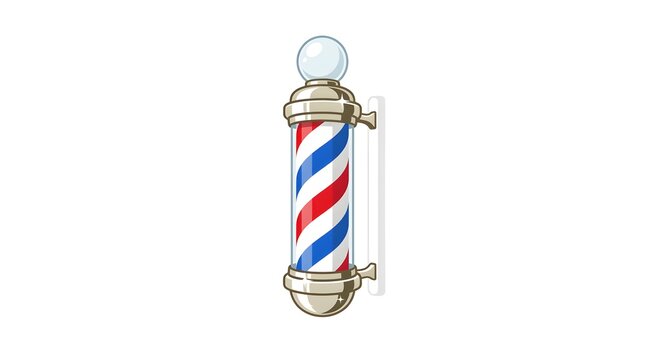barber pole isolated on white