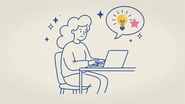 Creative Professional Using AI Assistant Animation
