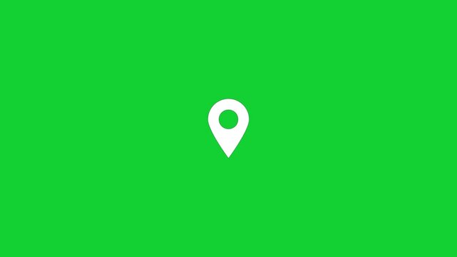 Map pointer icon with pin symbols for navigation and location markers animation