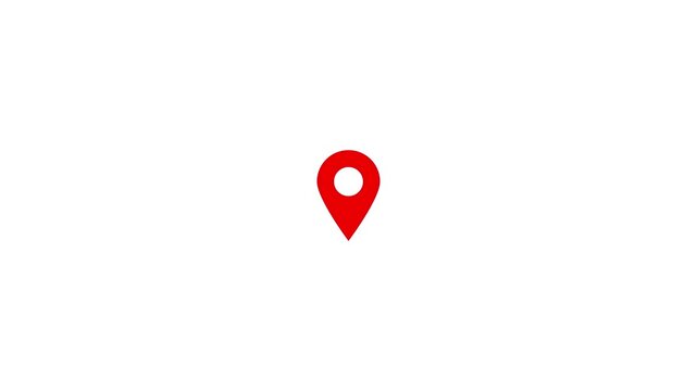 Location pin icon minimal map marker animation for navigation apps geotag pointer marking place and position symbol clean destination point sign