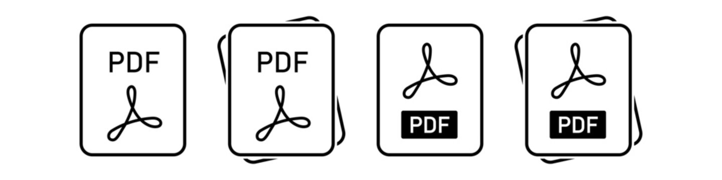 Pdf file format icon illustration