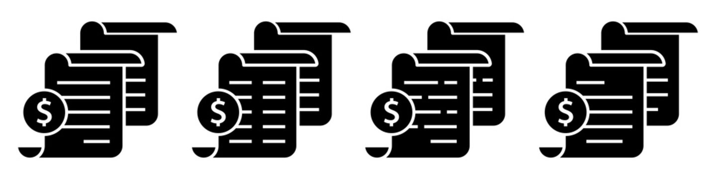 Paper roll bill cost icon illustration