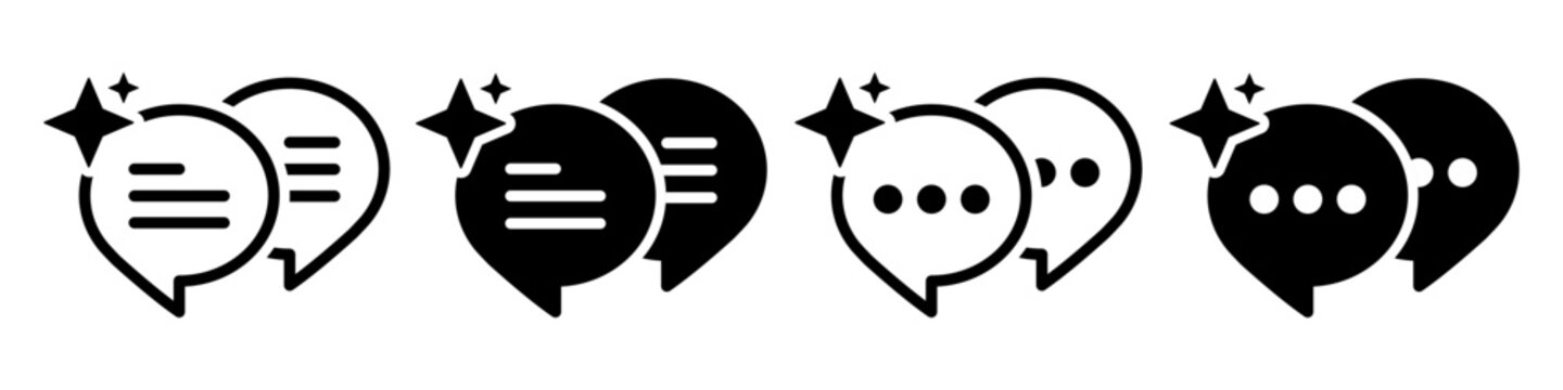 AI message talk generate icon illustration