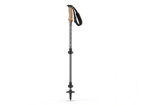 Professional trekking pole for hiking and mountain climbing stability isolated on white background