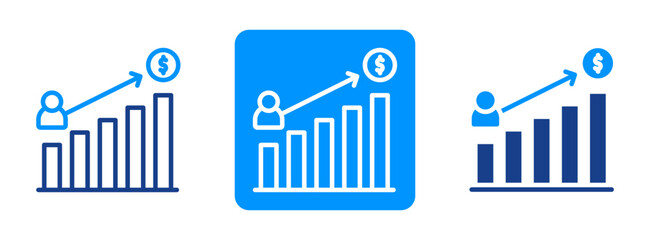Obraz premium Sales Metrics Icon In Dual Tone Style