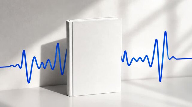 Animated Audio Wave Traveling Through a Book in Modern Audiobook and Storytelling Concept