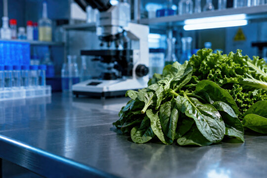 leafy greens in a laboratory