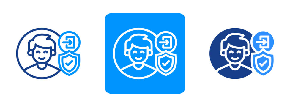 Secure Login Icon In Dual Tone Style