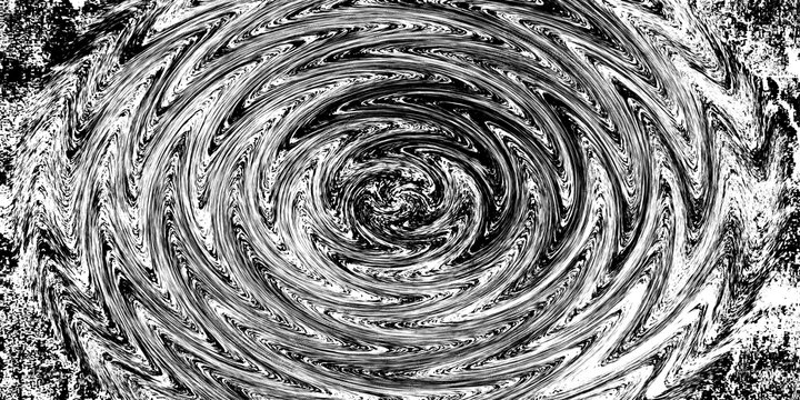 Black and white spiral vortex abstract grunge texture