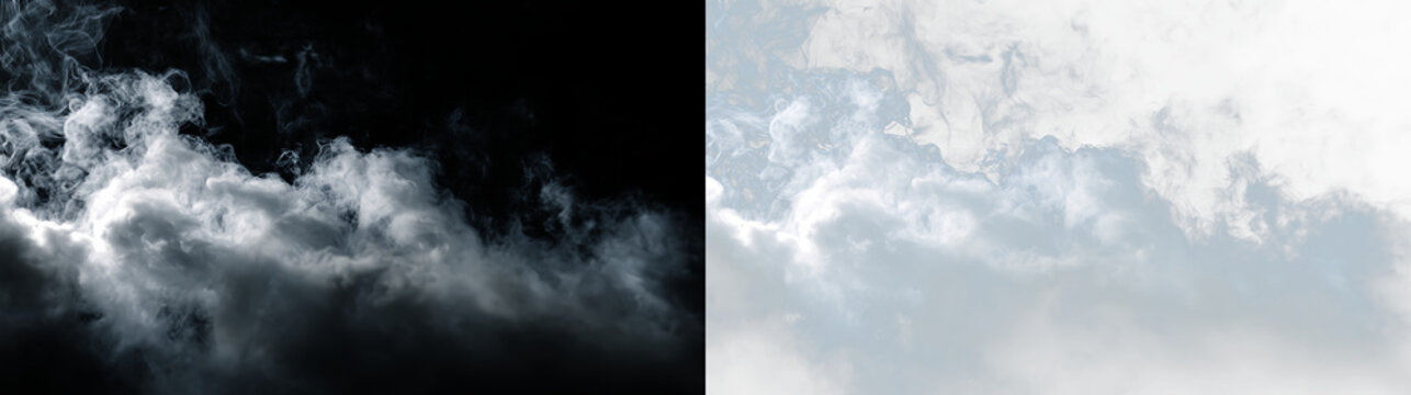 Clouds drift in a clear sky during daylight hours with soft light shining through the formation, PNG with a light overlay