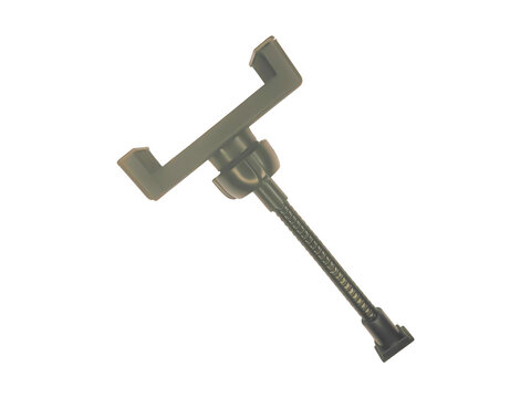 Metal hinge clamp with threaded rod isolated on transparent background