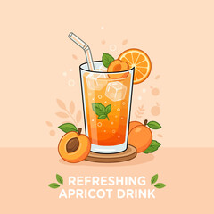 A glass of cold fruit juice with ice and fresh garnish © Sendok