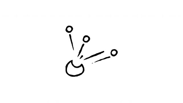 4K hand drawn explosive material hazard icon featuring boiling line effect. Features frame by frame doodle style on black and green screen background for blast danger, explosive chemical, bomb.