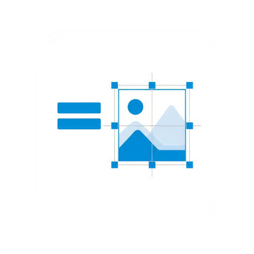 Blue image edit tool icon for graphic design software isolated on transparent background, illustration