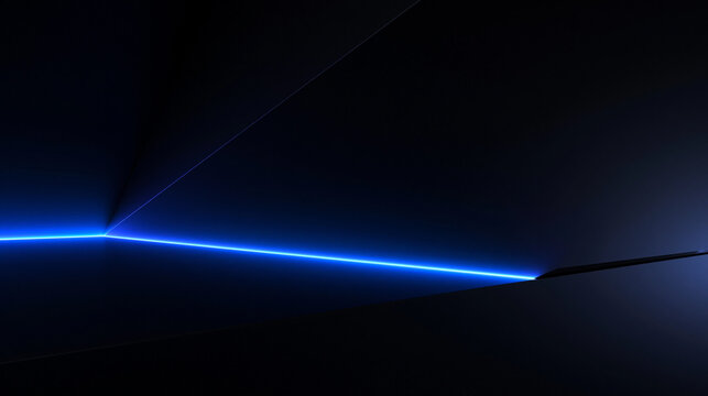 Abstract Dark Technology Background with Glowing Blue Laser Beam