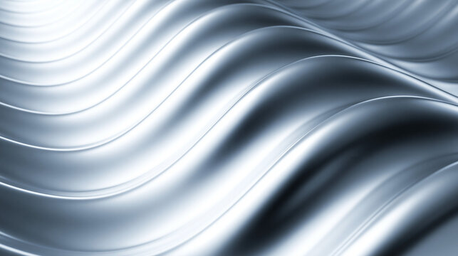 Abstract Silver Metallic Wave Texture Background
