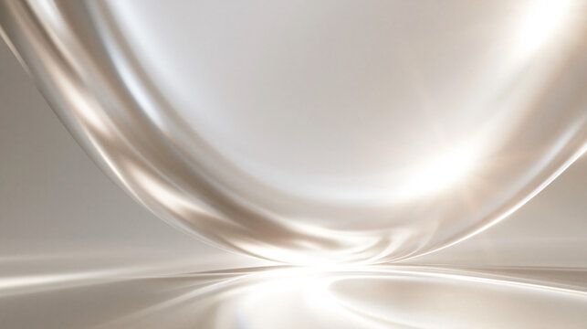 Abstract Smooth Silver Wave Background for Skincare Product Display