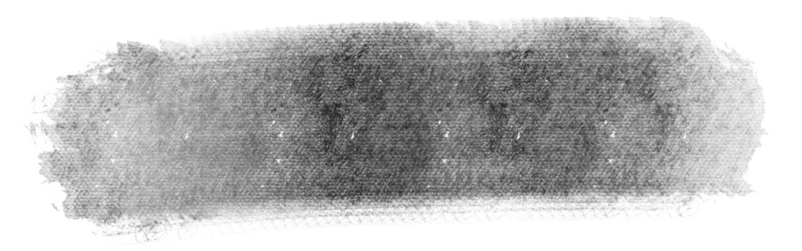Black charcoal grunge brush stroke texture on white background