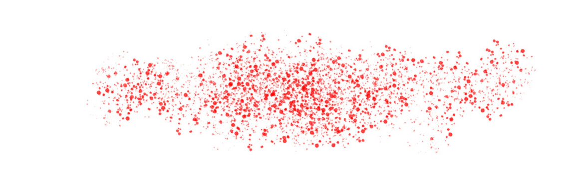 Red dotted grunge brush stroke texture on white background