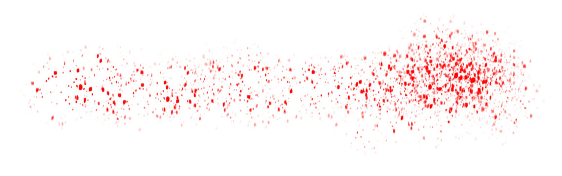 Red halftone grunge brush stroke texture on white background