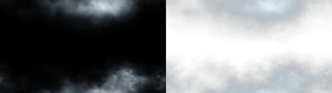 Clouds gather in the sky during a cloudy day with light appearing in the center over a transparent background, PNG with a light overlay