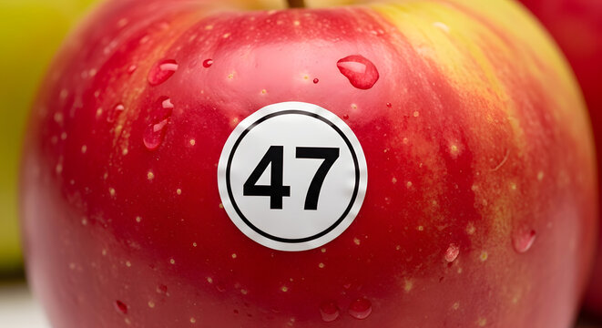 Number 47 on Red Digital Background, Abstract Numerical Concept and Modern Technology Design