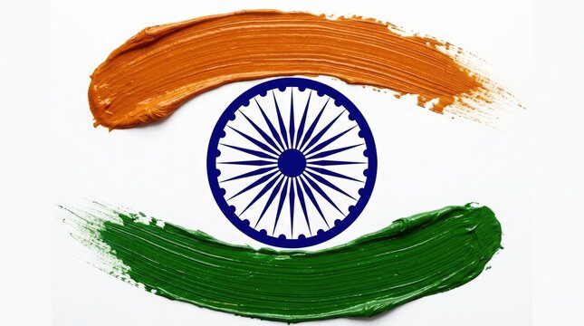 Abstract artistic brush strokes representing the indian flag colors for celebrating the national indian independence day holiday event