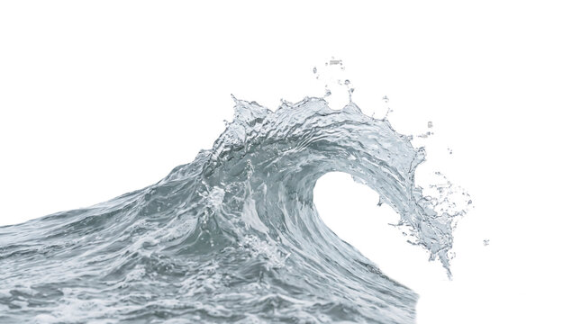 Breaking Ocean Wave Splash Isolated as a Transparent PNG Cutout