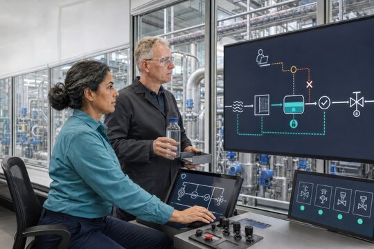 water treatment engineers block an unauthorized remote dosing change during a cyberattack, manually checking system readings and a water sample to protect the municipal supply