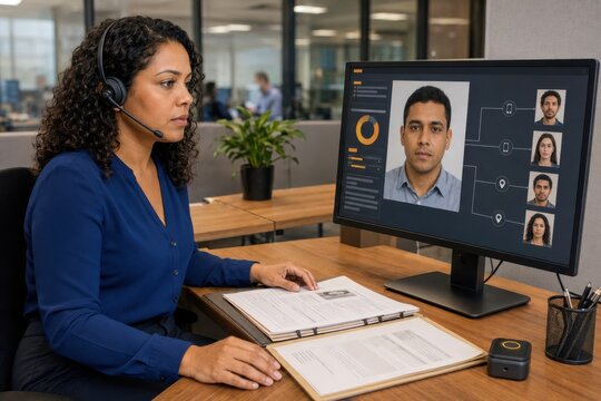 fraud analyst traces one suspicious identity across multiple facial profiles, devices and locations, revealing a synthetic persona used for coordinated account applications