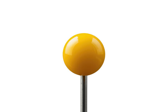 Glossy yellow round headed push pin