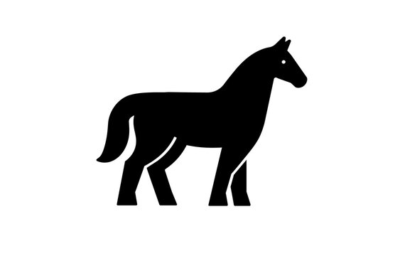 Minimal Horse Icon in Black and White