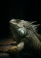 Fototapeta premium Close-up of an iguana in natural light