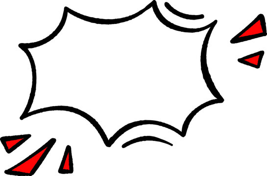 Hand drawn comic bubble. Marker doodle speech frame. Blank copy space element. Pop art outline on transparent background.