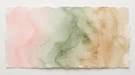 Fototapeta premium Abstract watercolor artwork with deckled paper edges.