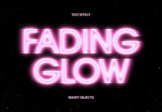 Fading Glow Text Effect For Poster And Branding Design