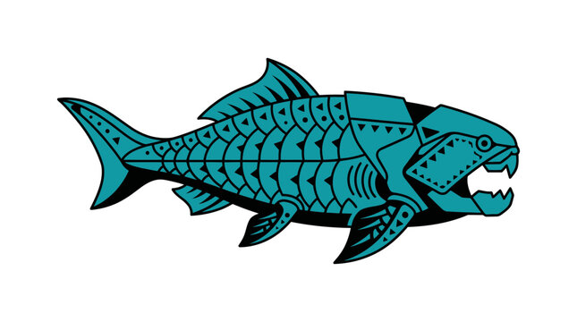 Ancient Fish Illustration - Prehistoric Marine Predator