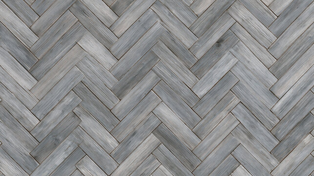 Minimalist grey wood parquet floor texture featuring clean chevron pattern for architectural visualization.
