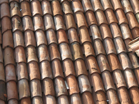 traditional italian roof tiles called coppi