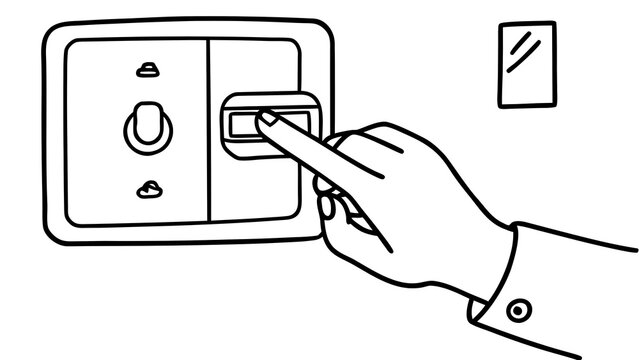 Hand pressing oven control button