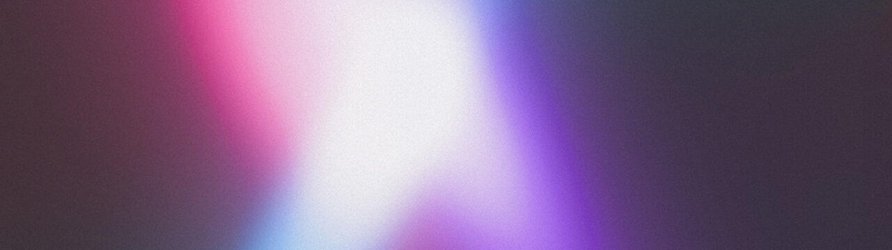  Abstrakter Hintergrund mit weichem rosa und lila Farbverlauf und Noise-Textur. K&ouml;rniges Panorama-Design, ideal als Banner, Website-Header und modernes Webdesign.