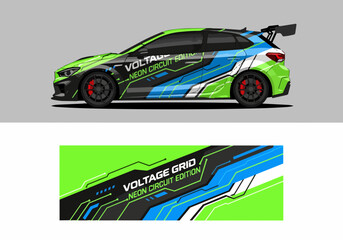 Fototapeta premium Neon Circuit Edition Sports Car with Voltage Grid Design