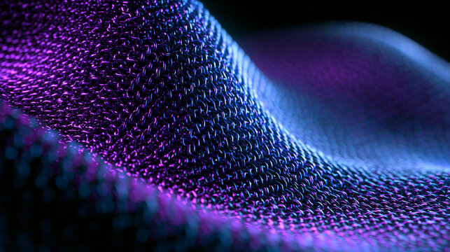 Futuristic Purple and Blue Glowing Metallic Mesh Texture