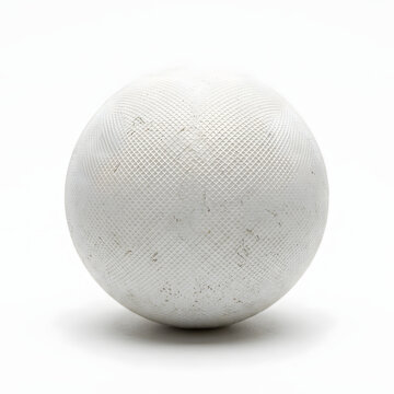 Close-up of a textured white ball on a plain background