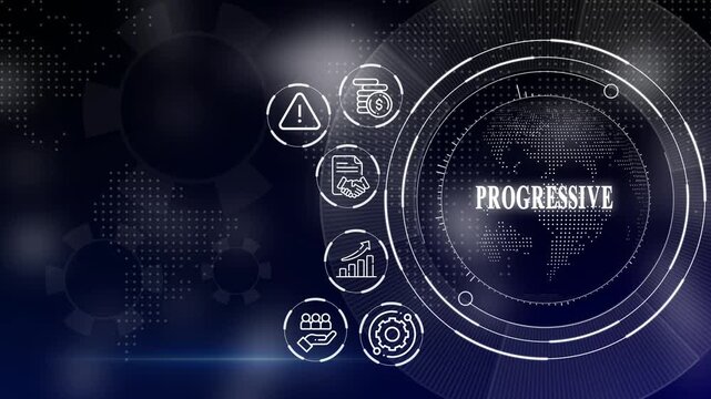 Modern digital icons with globe on futuristic background
